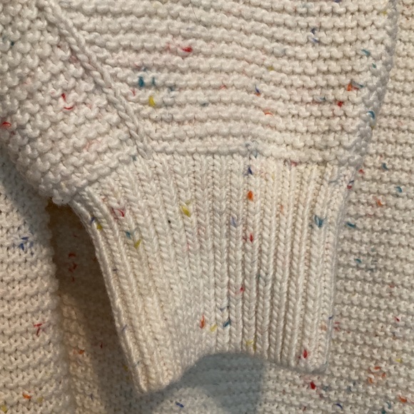Lou & Grey White Multicolor Marled Knit Balloon Sleeve Oversized Sweater - Picture 5 of 8